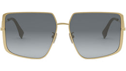 FF Diamonds Shiny Gold Geometric Sunglasses