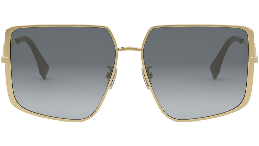 FF Diamonds Shiny Gold Geometric Sunglasses