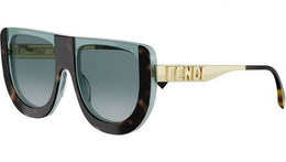 Fendigraphy Green Havana Geometric Sunglasses