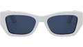 MissDior S1I Shiny White Squared Sunglasses